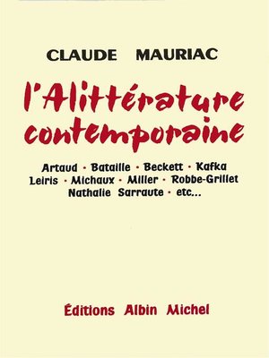 cover image of L'Alittérature contemporaine